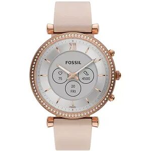 Fossil Women's Hybrid Blush Strap Smart Watch, Pink, Large