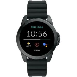 Fossil Men's Gen 5e Black Silicone Smart Watch - FTW4047, Large