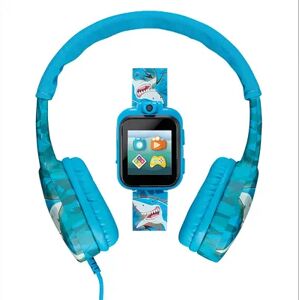 PlayZoom Kids' Blue Multi Shark Smart Watch & Headphones Set, Large