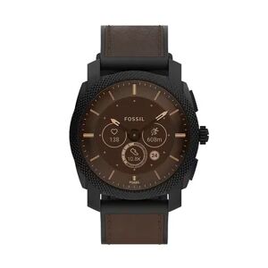 Fossil Men's Hybrid Brown Leather Smart Watch, Large