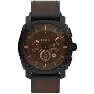 Fossil Men's Hybrid Brown Leather Smart Watch, Large