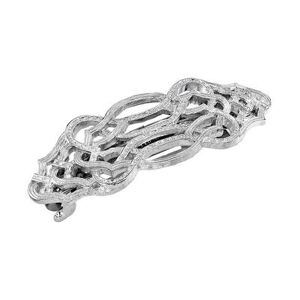 1928 Scroll Barrette Hair Clip, Grey