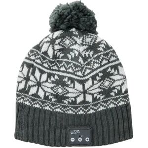 iLive Bluetooth Knit Stocking Beanie with Pom, Grey