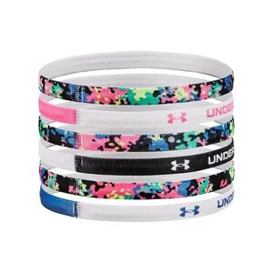 Girls Under Armour 6-Pack Graphic Head Bands, Brown Over