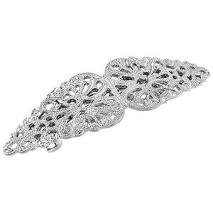 1928 Openwork Filigree Barrette Hair Clip, Grey