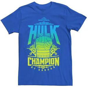 Licensed Character Men's Marvel Thor Ragnarok Vs Hulk Champion Graphic Tee, Size: Medium, Med Blue