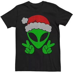 Licensed Character Men's Alien Santa Stitched Tee Shirt, Size: Large, Black