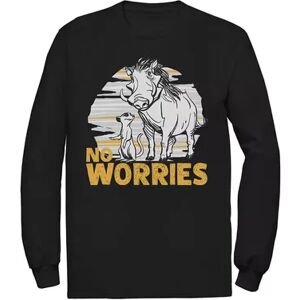 Licensed Character Men's Disney Lion King No Worries Long-Sleeve Tee, Size: Small, Black