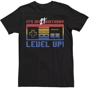 Licensed Character Men's Nintendo 21st Birthday Level Up Tee, Size: 3XL, Black