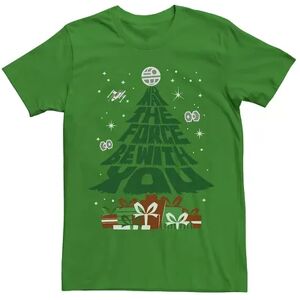 Licensed Character Men's Star Wars May The Gifts Be With You Christmas Tree Tee, Size: XL, Med Green