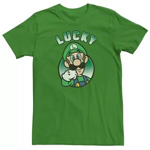 Licensed Character Men's Nintendo Luigi Lucky Saint Patrick's Day Short Sleeve Tee, Size: Large, Green