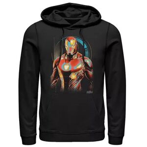 Men's Marvel Infinity War Iron Man Digital Profile Pose Pullover Hoodie, Size: XL, Black