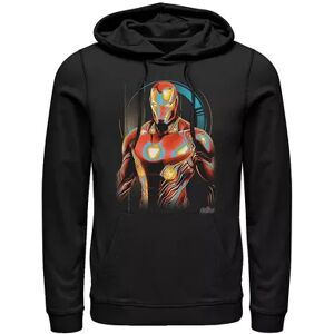 Men's Marvel Infinity War Iron Man Digital Profile Pose Pullover Hoodie, Size: XXL, Black