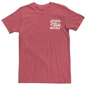 Star Wars Men's Star Wars Millennium Falcon Logo Stamp Tee, Size: XXL, Red