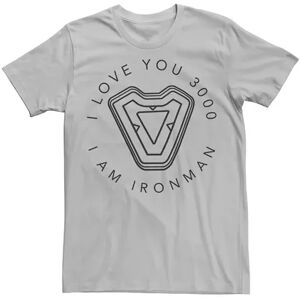 Marvel Men's Marvel Avengers Endgame Iron Man I Love You 3000 Quote Circle Logo Graphic Tee, Size: Small, Silver