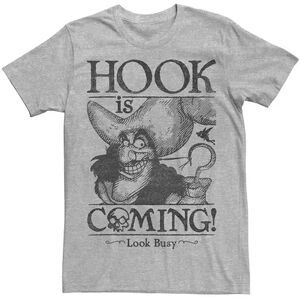 Disney Men's Disney Peter Pan Captain Hook Bad Captain Tee, Size: 3XL, Grey