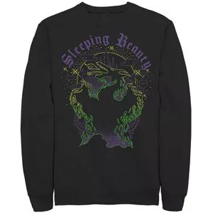 Licensed Character Men's Disney's Sleeping Beauty Dragon Outline Logo Long Sleeve Fleece, Size: 3XL, Black