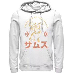 Licensed Character Men's Nintendo Samus Protector Of The Galaxy Graphic Hoodie, Size: XL, White