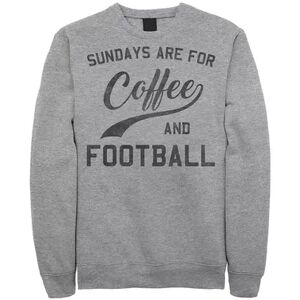 Licensed Character Men's Sundays Are For Coffee And Football Text Graphic Fleece Pullover, Size: XL, Med Grey