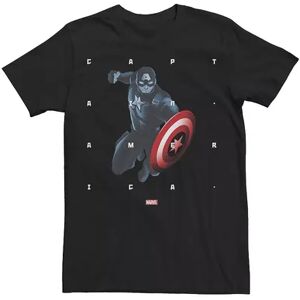 Men's Marvel Captain America Halftone Word Stack Portrait Graphic Tee, Size: Medium, Black