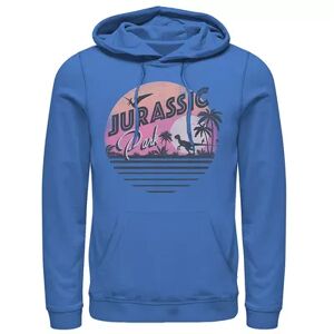 Jurassic World Men's Jurassic Park Pink Gradient Sunset Get Wild Pullover Graphic Hoodie, Size: Large, Med Blue