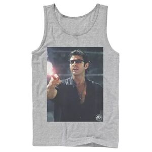 Licensed Character Men's Jurassic Park Ian Malcolm Road Flare Photo Graphic Tank Top, Size: XXL, Med Grey