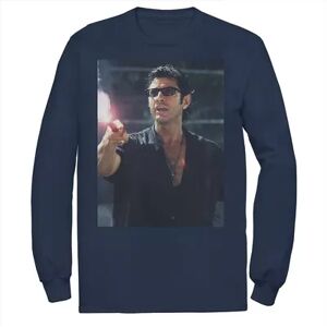 Licensed Character Men's Jurassic Park Ian Malcolm Road Flare Photo Long Sleeve Graphic Tee, Size: Medium, Blue