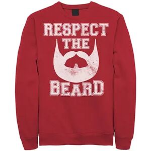 Licensed Character Men's 'Respect The Beard' Groomed Black Collegiate Fleece, Size: XXL, Red