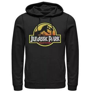 Licensed Character Men's Jurassic Park Firey Sunset Logo Hoodie, Size: Medium, Black