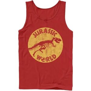 Licensed Character Men's Jurassic World Two Bag Of Bones On The Run Tank, Size: Large, Red