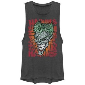 Licensed Character Juniors' DC Comics Batman The Joker Laughing Muscle Tee, Girl's, Size: XXL, Grey