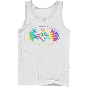 DC Comics Men's DC Comics Batman Tie Dye Bat Logo Tank Top, Size: XL, White