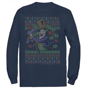 DC Comics Men's Batman The Joker Laughing Vintage Knit Style Tee, Size: Small, Blue