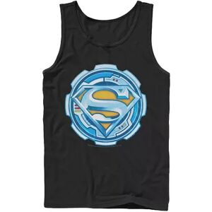 Licensed Character Men's DC Comics Superman Chrome Gear Chest Logo Tank, Size: Large, Black