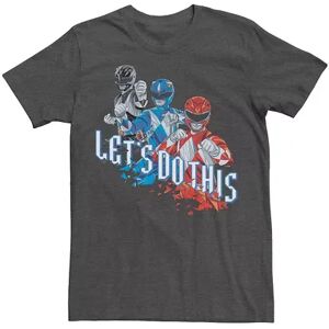 Licensed Character Men's Power Rangers Let's Do This Group Shot Tee, Size: XL, Dark Grey