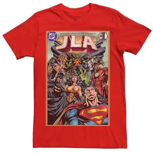 Licensed Character Men's DC Comics Justice League Group Shot Comic Cover Tee, Size: Large, Red