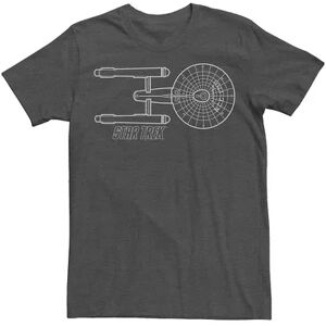 Licensed Character Men's Star Trek Original Series Enterprise Lines Tee, Size: XL, Dark Grey