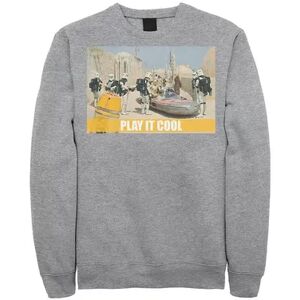 Men's Star Wars Luke, Obi-Wan & C-3PO Play It Cool Meme Sweatshirt, Size: Small, Med Grey