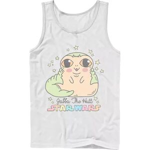 Licensed Character Men's Star Wars Cute Cartoon Jabba The Hutt Tank, Size: Large, White