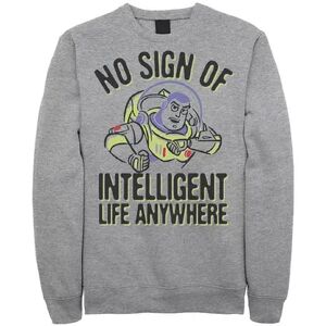 Licensed Character Men's Disney / Pixar Toy Story Buzz Lightyear No Intelligent Life Sweatshirt, Size: XL, Med Grey