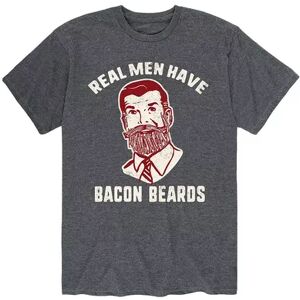 Licensed Character Men's Real Men Have Bacon Beard Tee, Size: Small, Grey