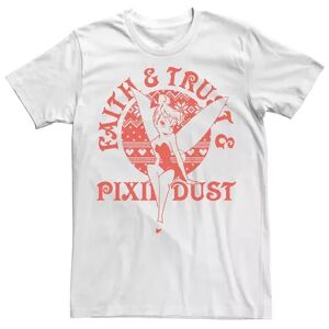 Licensed Character Men's Disney Peter Pan Tinker Bell Faith & Trust & Pixie Dust Tee, Size: Large, White