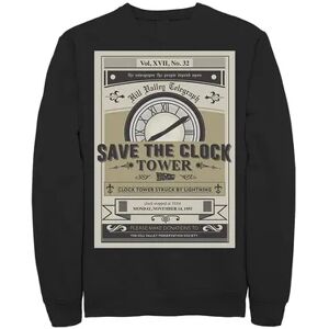 Licensed Character Men's Back to the Future Clock Tower Poster Sweatshirt, Size: Large, Black