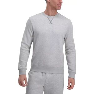 Men's Haggar Solid Fleece Crewneck Sleep Sweatshirt, Size: XL, Dark Grey