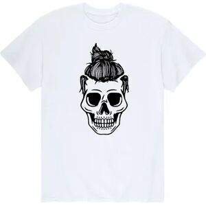 Licensed Character Men's Man Bun Skull Tee, Size: XL, White