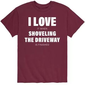 Licensed Character Men's Love Shoveling The Driveway Tee, Size: Medium, Red