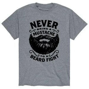 Licensed Character Men's Mustache To Beard Fight Tee, Size: Large, Med Grey