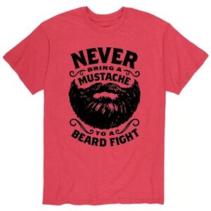 Licensed Character Men's Mustache To Beard Fight Tee, Size: Large, Red