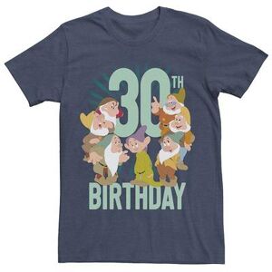 Licensed Character Men's Disney Snow White Dwarfs Group Shot 30th Birthday Tee, Size: XL, Blue