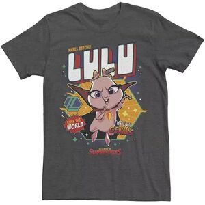 Licensed Character Men's DC Super Pets Lulu Badge Tee, Size: Medium, Dark Grey